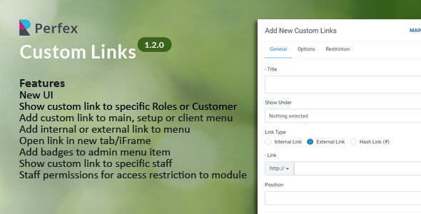 Custom Links for Perfex CRM