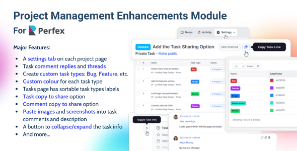 Project Management Enhancements Module for Perfex CRM
