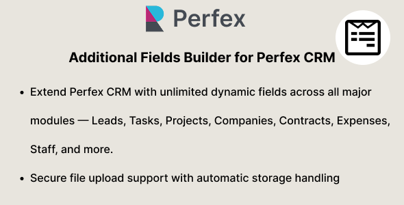 Additional Fields Builder for Perfex CRM by codeonstring