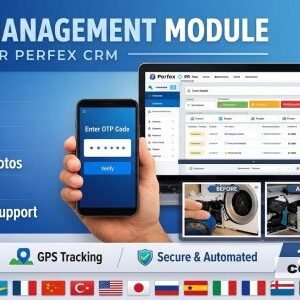 Service Management is a professional Perfex CRM module designed for handling service and repair jobs with field technician assignment, real-time workflow tracking, secure image uploads, geolocation logs, OTP verification, and a dedicated mobile app for technicians.